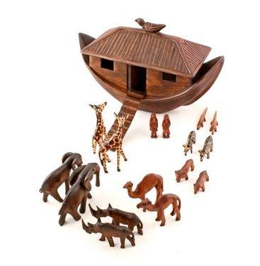 Fair Trade acacia wood Noah's Ark set from Kenya