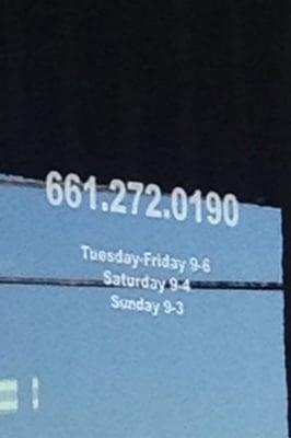 Phone Number and Hours!