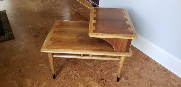 A beautiful $15 arts and crafts  table we refinished for our sons house.