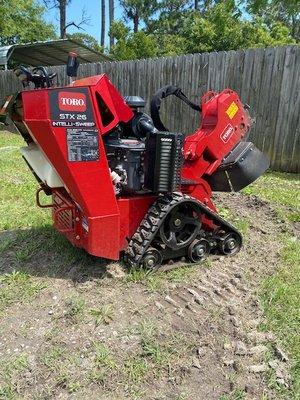 Rent our Toro STX-26 Stump Grinder to get rid of stumps with ease