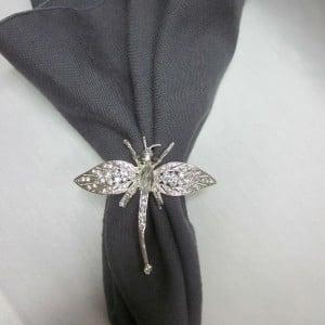 Silver crystal DragonFly Napkin Ring -Stunning Decor