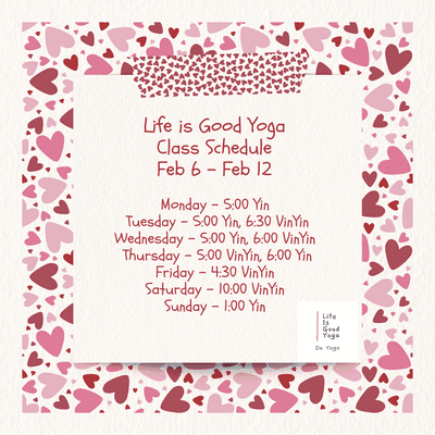 This week's Yoga Class schedule