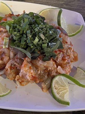 Raw shrimp salad