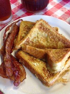 Half order French toast and bacon