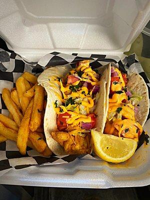 One of the weekly specials... fish tacos with fries and coleslaw (not pictured)