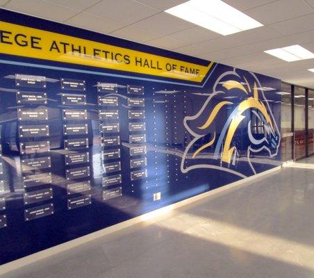 We work with schools as well! A wall design for Cypress college.