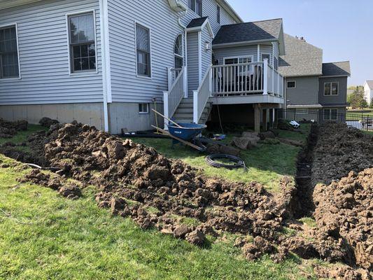 Retaining wall/patio/drainage project