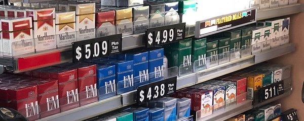 Wide range of cigarettes