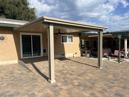 New pavers with a new patio cover.