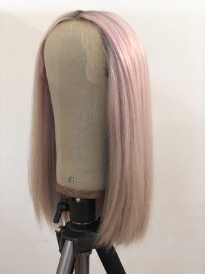 Custom pink rooted lace front