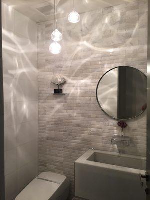 Powder room. Private residence in Lido Isle, Newport Beach.