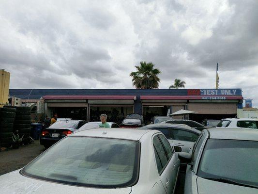 So many cars in front of the business.