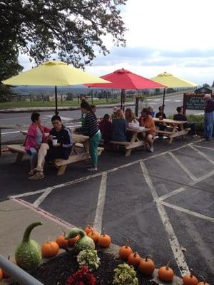 Enjoying the beautiful view while enjoying treats from the OVC.