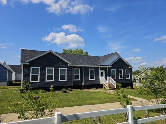 New home service, foundation stain and porch work