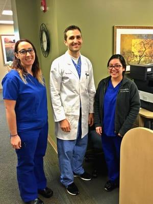 Dr. Fife with his hardworking team (Cristal & Jessica)