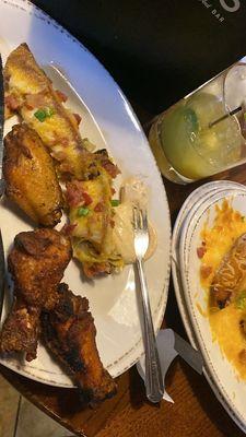 Wings and potato skins