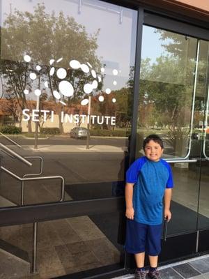 In front of the SETI Institute locked doors.