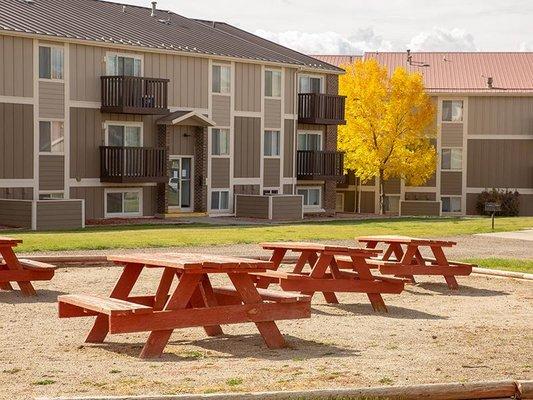 Grab a bite to eat and sit at one of our picnic tables!