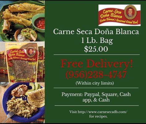 Our local promotion in Laredo Texas  Make delicious recipes with Carne Seca Dona Blanca # Stay at home