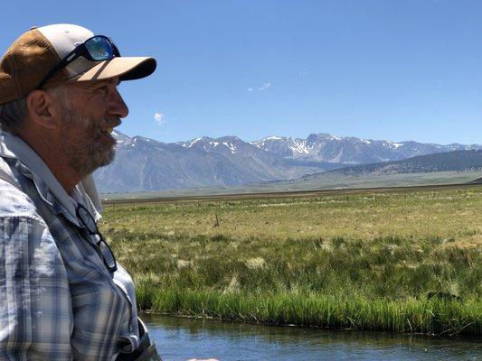 Fred Rowe owner of Sierra Bright Dot fly fishing on the upper Owens River in the Eastern Sierra of California.