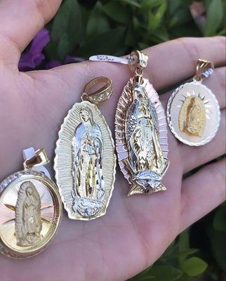 14k Gold Virgin de Guadalupe Pendants