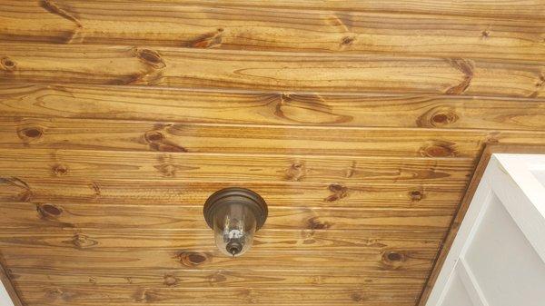 Our Ceilings on all of our porches are vgroove wood