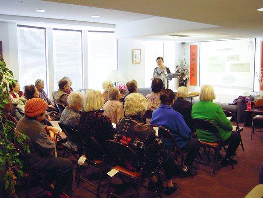 Seniors attend health education workshop at #Lady Shaw Senior Center.