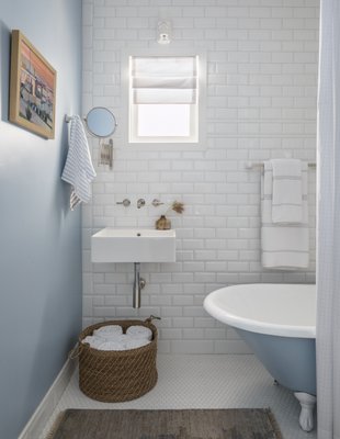 A coastal bathroom that is beautiful yet functional.