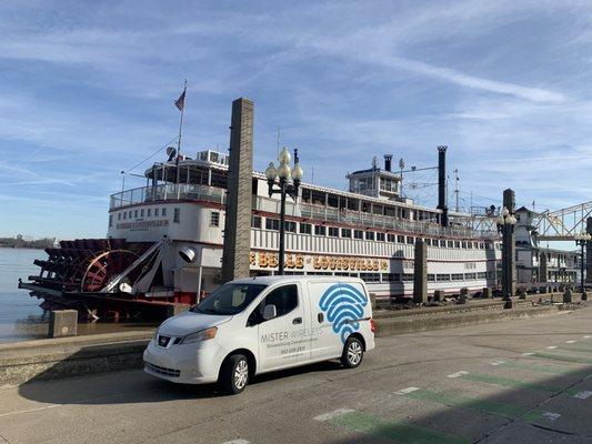 1914 meets 2022!  We wired the Belle of Louisville for the future....