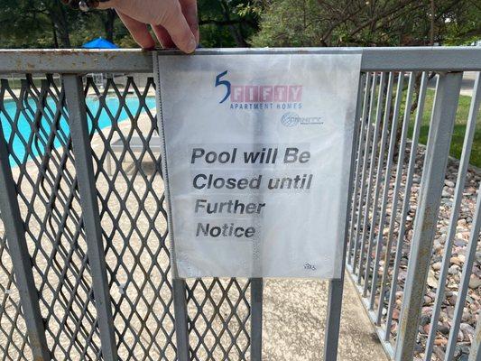 Pool was closed the entire summer of 2022