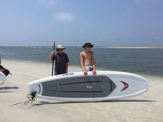 He boys had a blast on their paddle boarding Fripp island adventures