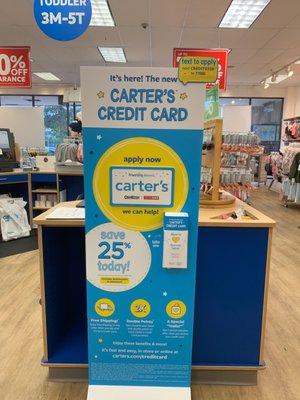 New credit card from Carters! Great benefits! Must for new moms!