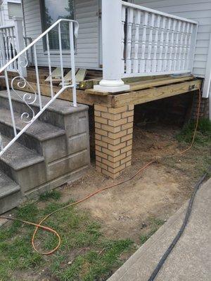 Porch Pillar, Porch Repair, Tuck-pointing, Masonry, Restoration, City Violation