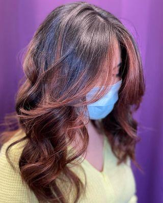 Copper red balayage