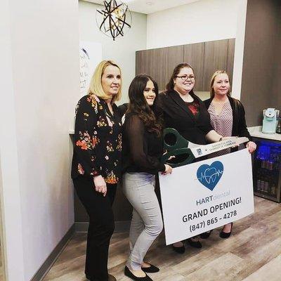 Dr. Iwona, Yanira, Dr. Aggie and Michelle at the Grand Opening Ribbon Cutting Ceremony!