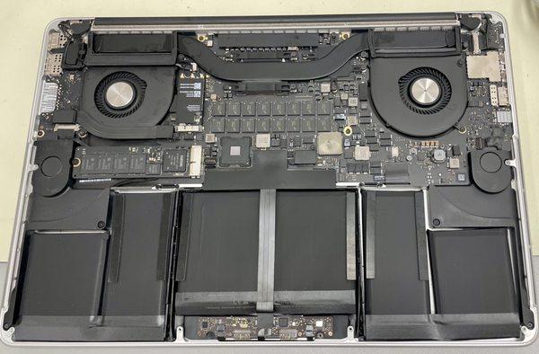 Battery and innards after...