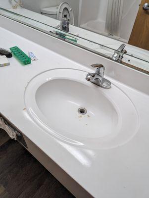 Stains?  Burns?  No sink stopper or strainer, not brave enough to look down that hole