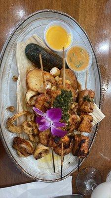 This plate was amazing. I forgot the name but it's all seafood grilled with the potatoes so it's very low in carbs highly recommend it.