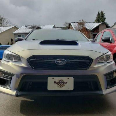 Beautiful color change wrap on the WRX