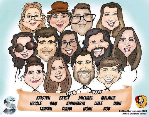 Corporate Team building with our Virtual Caricature Art Party Experiences!