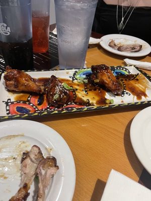 honey ginger wings there was more we ate them too lol