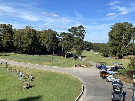 Practice range and hole #10.