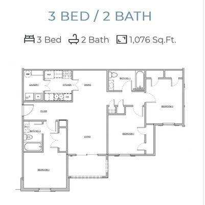 3 bedroom floor plan