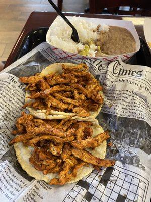 Chicken adobado taco combo