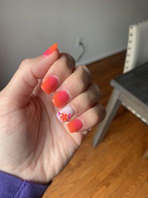 Love my vacation nails from Annie! Ombré dip with tips