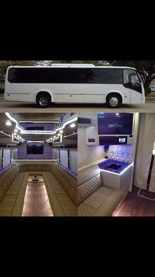 Our 30 passengers luxury party bus.