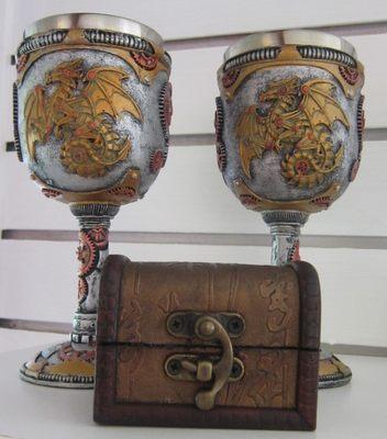 Fully usable fantasy goblets range from steampunk to dragon to medieval.