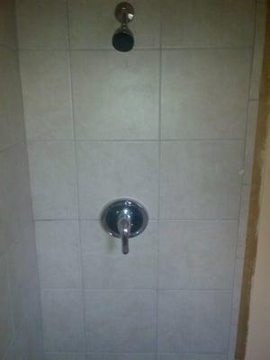 Rental property shower "After"