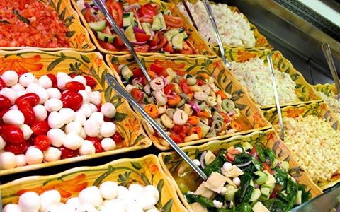 Variety of salads