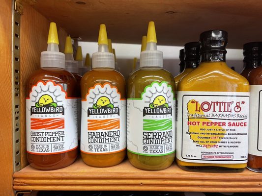 Yellow bird hot sauces